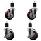 Service Caster 4'' SS Maroon Poly Wheel Swivel 1-7/8'' Expanding Stem Caster Set 2 Brakes, 4PK SCC-SSEX20S414-PPUB-MRN-2-TLB-2-178 - alternate 1